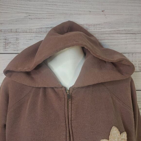 Kids Full Zip Roots Hoddie Brown sz XL - Picture 3 of 9